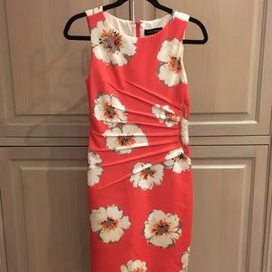 Ivanka Trump Coral and White Floral Dress